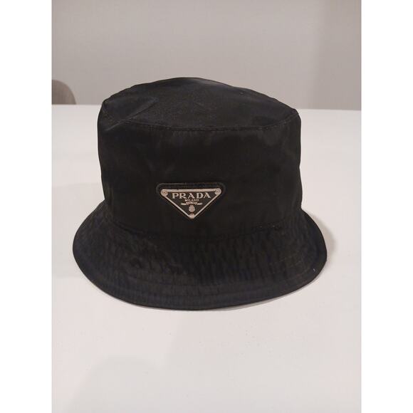Prada Other - PRADA Bucket Hat with Triangle Logo/ Nylon/ Black/ Men's/ 2hc137